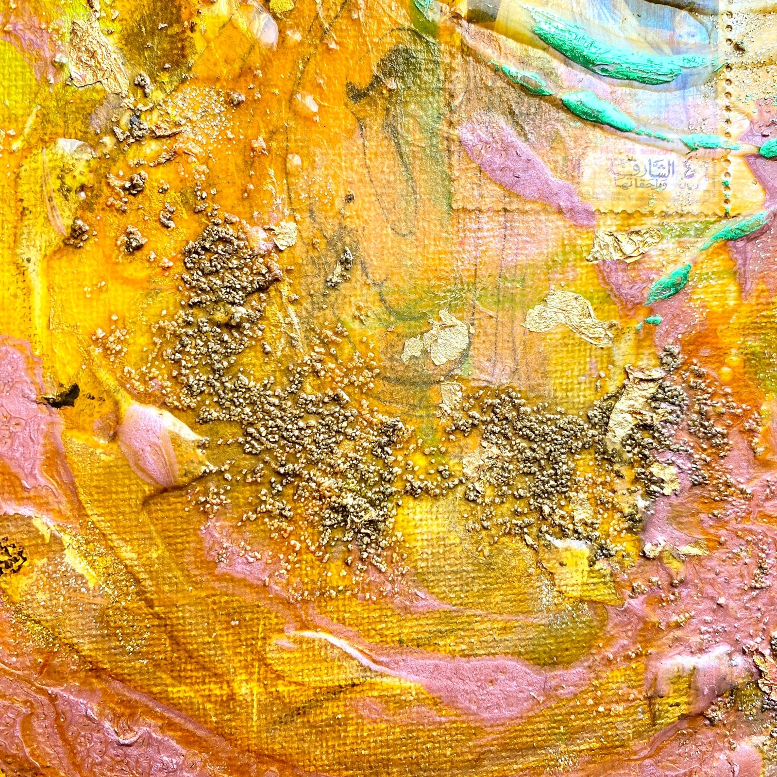Mother’s Day 1968 II – Original Art Mixed Media Collage Painting 12×12 Inch