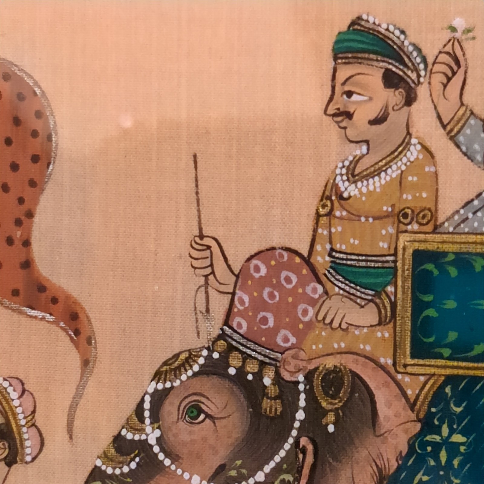 Rajasthan Maharajah Handmade Indian Royal Ethnic Procession Folk Silk Painting