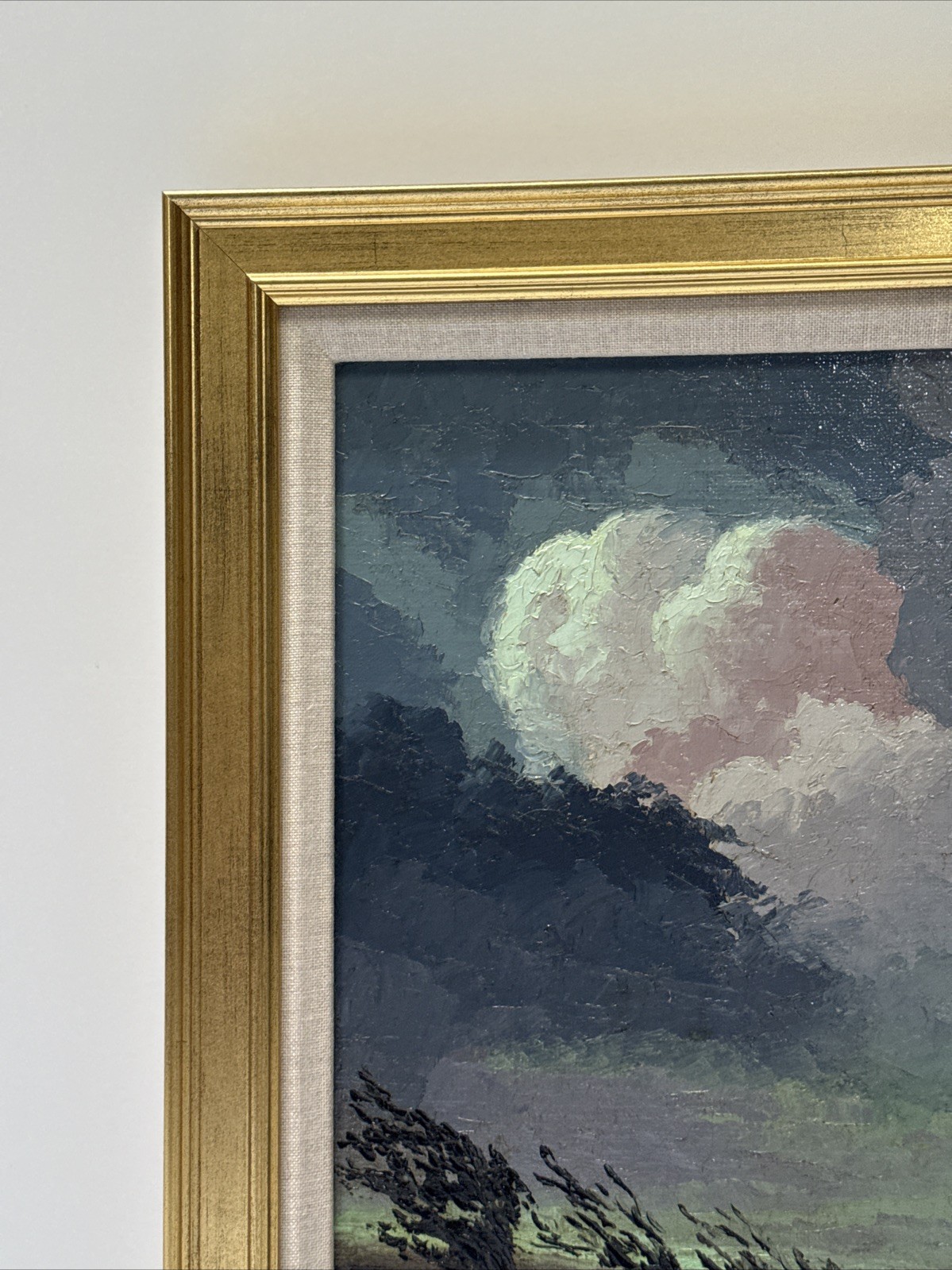 Antique Impressionist Painting Clouds Near Stinson Beach Clay Kelly Listed Oil