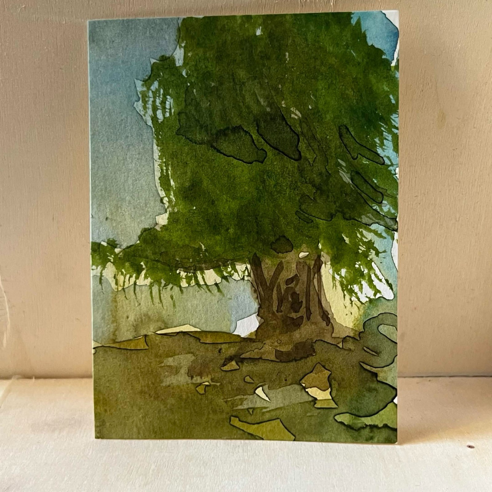 ACEO Original Art Card 2.5 x 3.5 watercolor painting landscape
