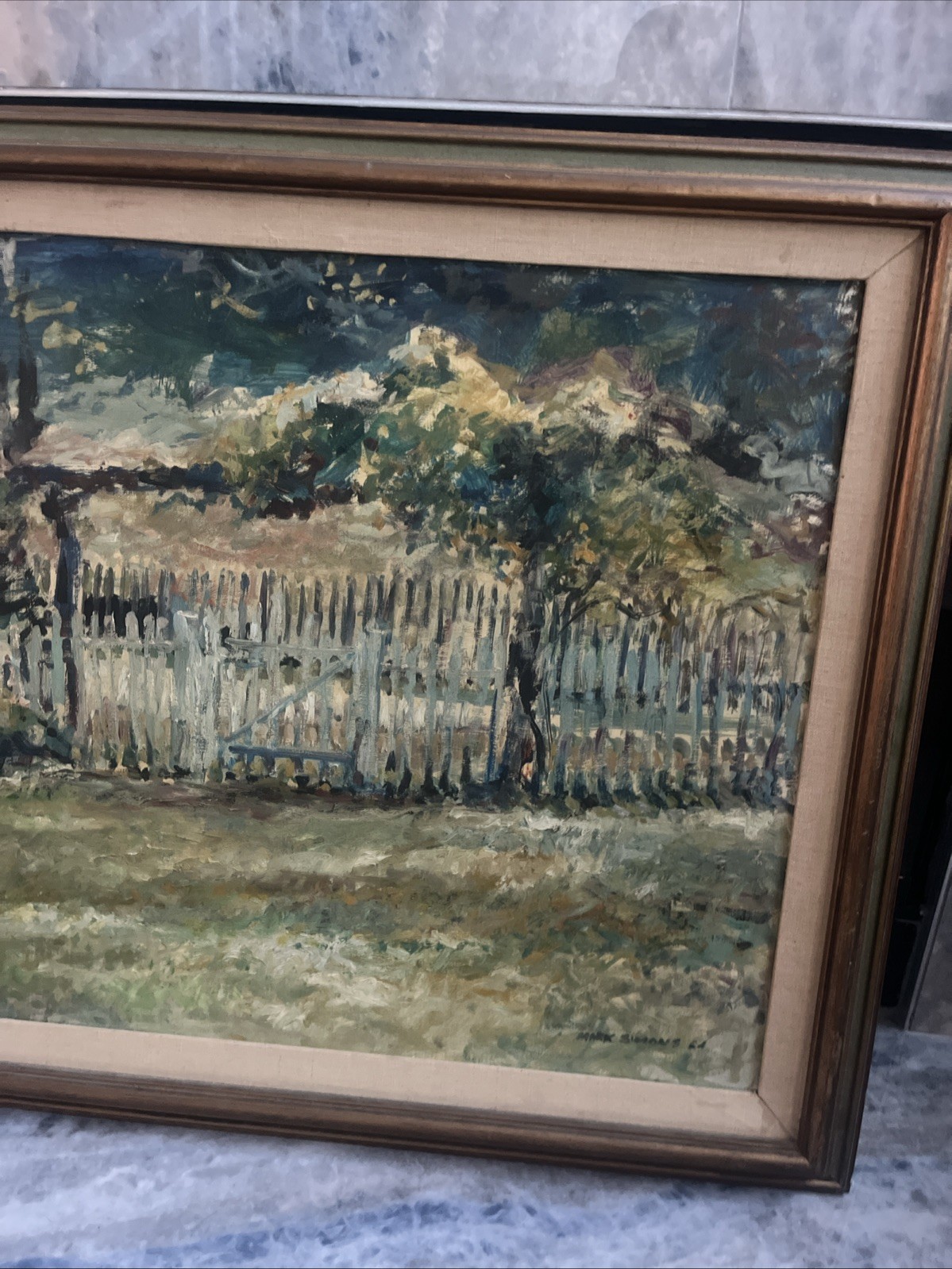Mark Simon Original Oil on Board Framed landscape Nature Hand Signed 1964 24×20