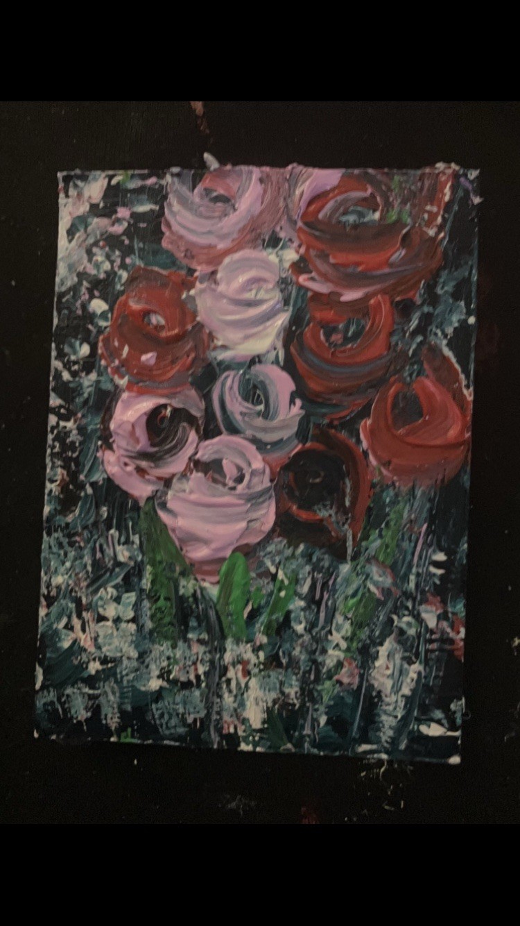 Wild Roses ACEO 2.5×3.5in Original Painting