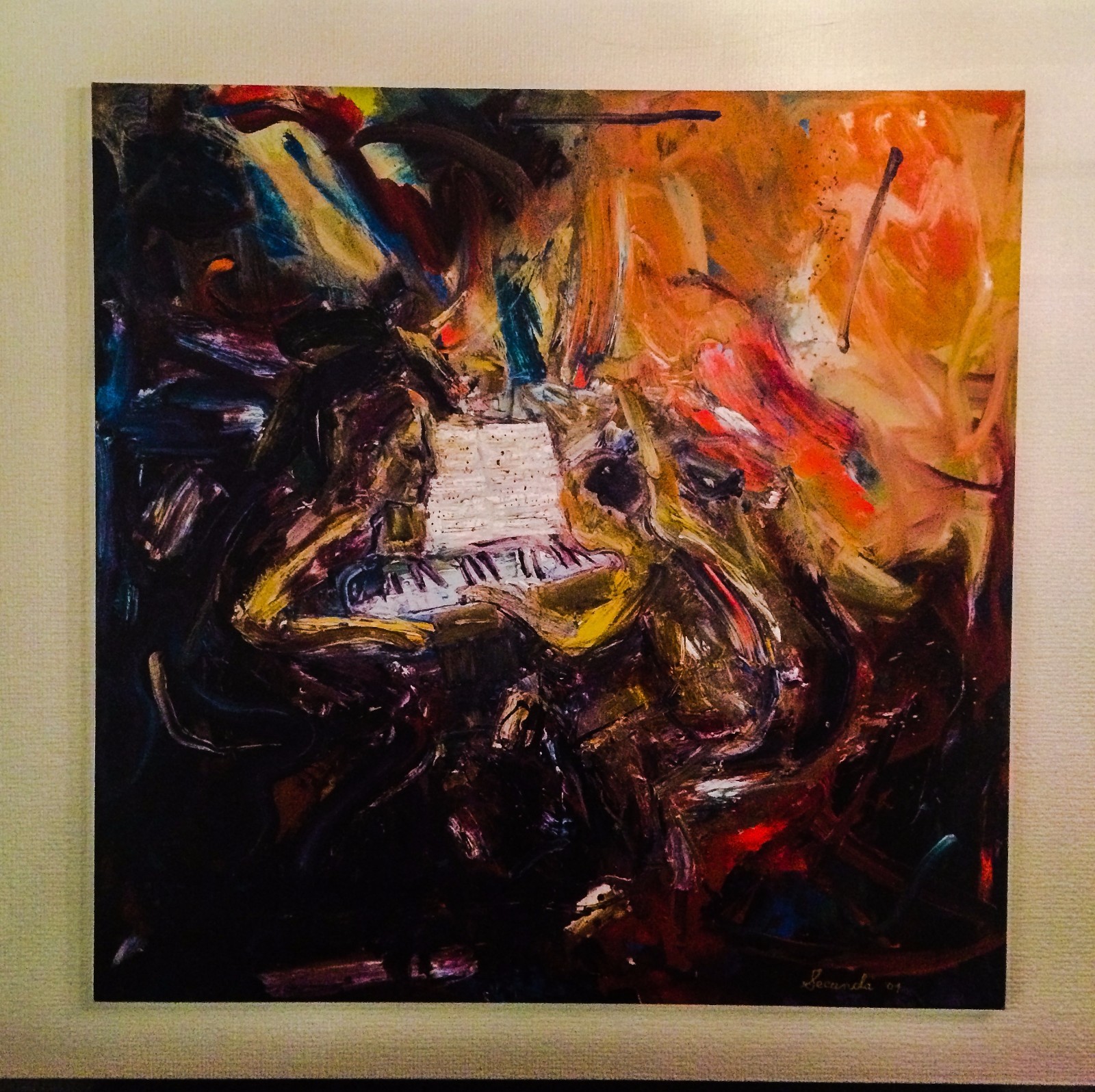 LARGE ARTHUR SECUNDA GICLEE ON STRETCHED CANVAS «THE PIANO LESSON» 5/10 2004