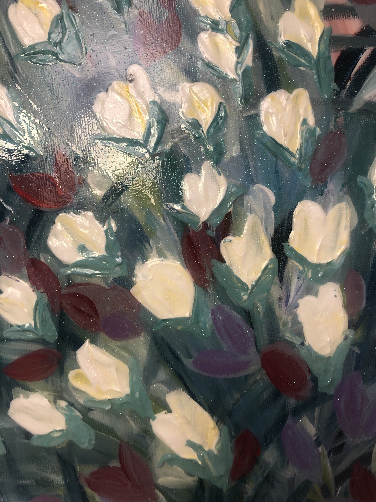 ‘Spring’ Hand Made Original Abstract Flower Painting 12” X 12”