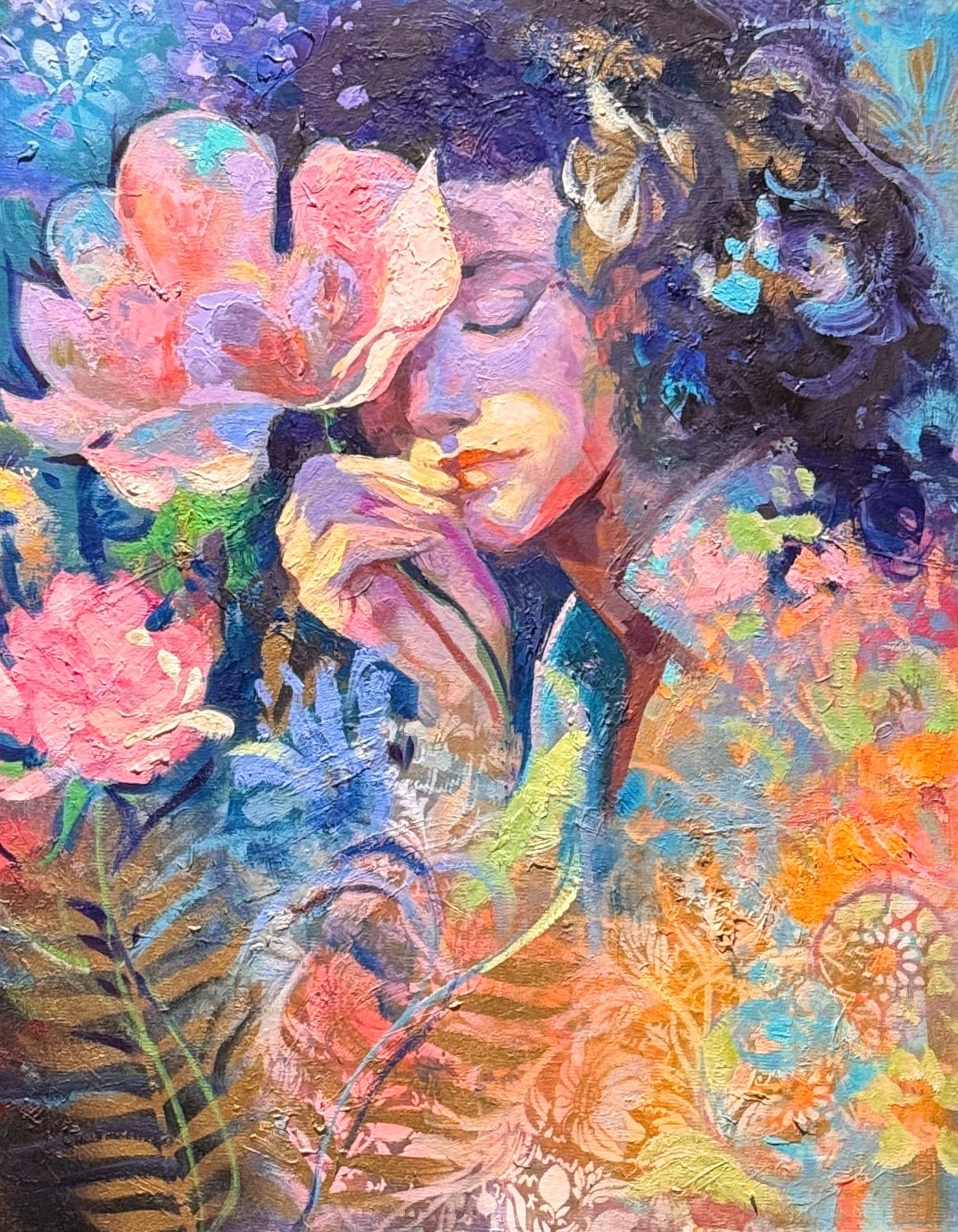 Fantasy Girl Whimsical oil painting original Art figurative Expressionism