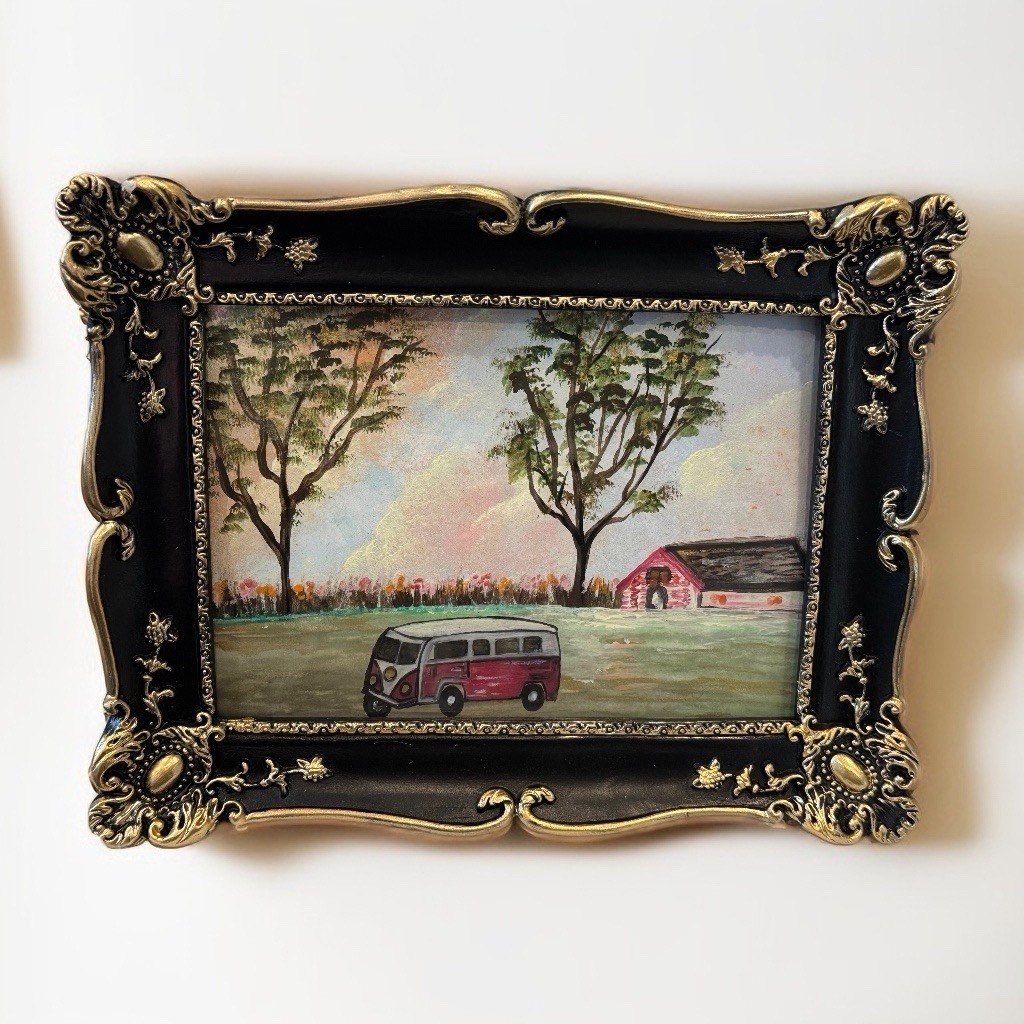 Moonlit Reflections – Framed Original Mixed Media Painting
