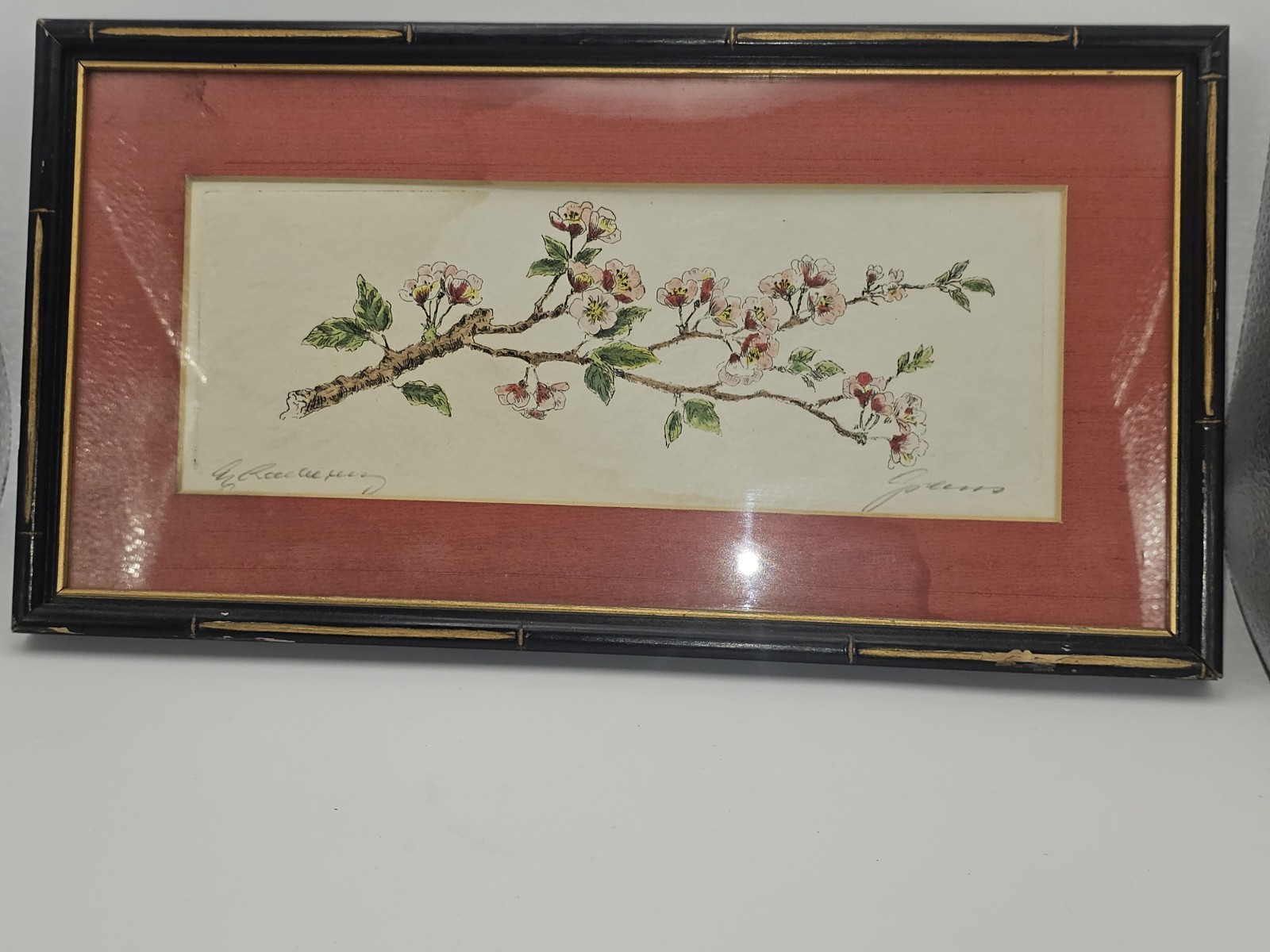 Vintage Signed Watercolor Framed Vintage Wall Art Original Watercolor Art