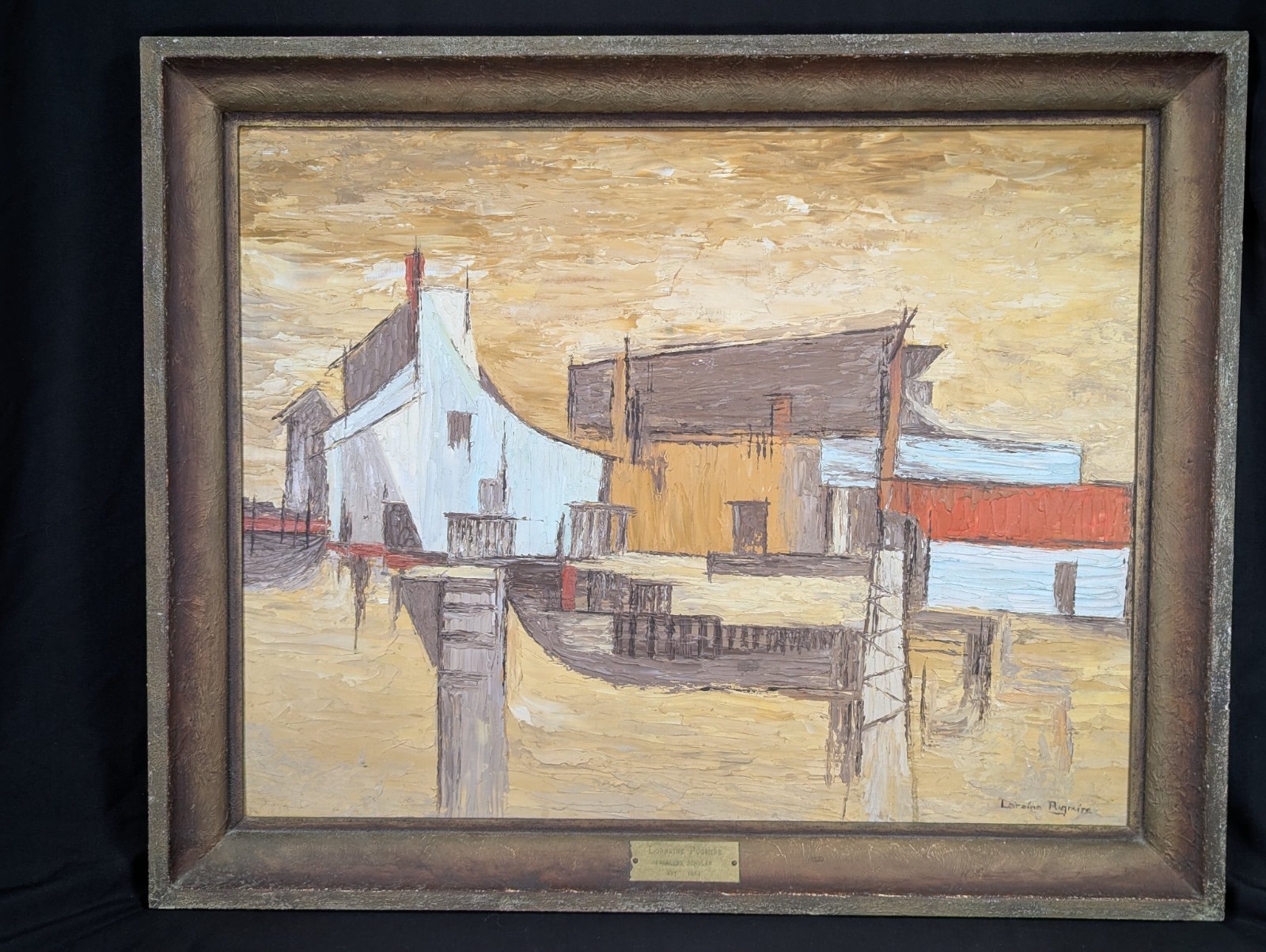Lorraine Pugmire Original Oil Painting 1964 Mid-Century Modern Abstract Artboard