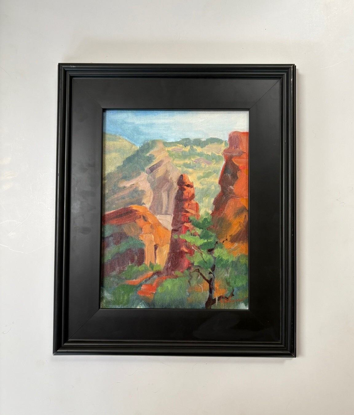 Jan Deligans Landscape Painting Red Rock Arizona or New Mexico Rock Formations