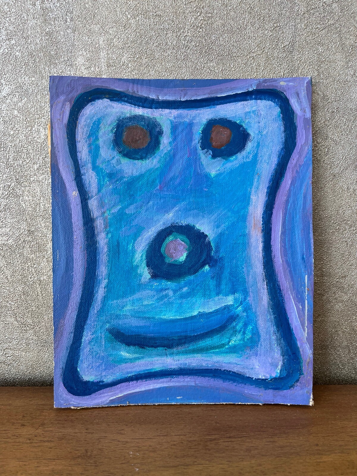 Oil Painting Abstract Composition Modern Art Vintage 26X20.5Cm