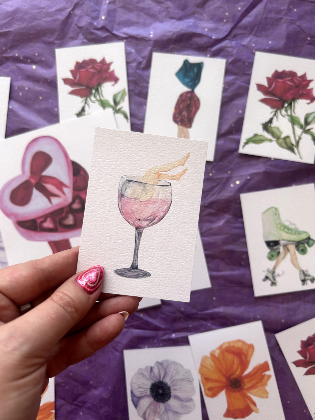 5 x 7 ART Edition – Print. Sawyer Crane Legs Series – Wine Rose Pink Feminist