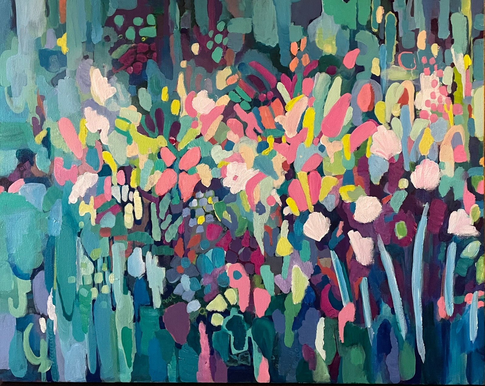 SPRING BLOSSOMS Abstract Floral Flower Painting Original Art Painted in Hawaii