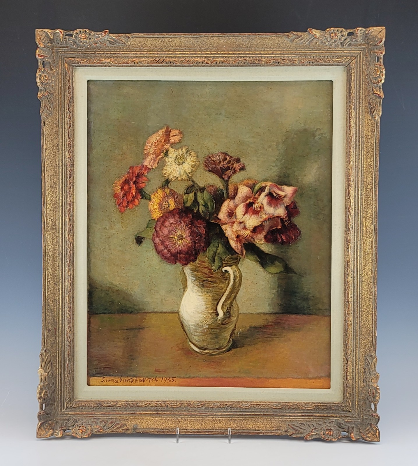 Simka Simkhovich American/Russian ( 1885-1945 )Oil Canvas Painting Still Life