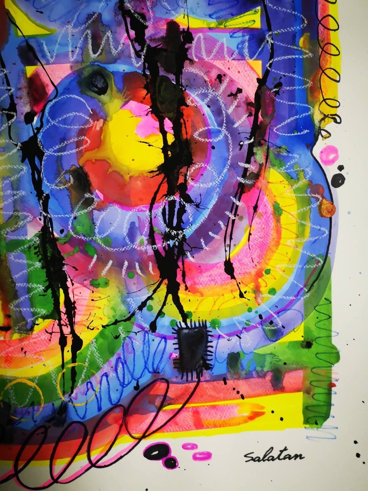 Painting Abstract Artwork Acrylic on paper 58cmx78cm