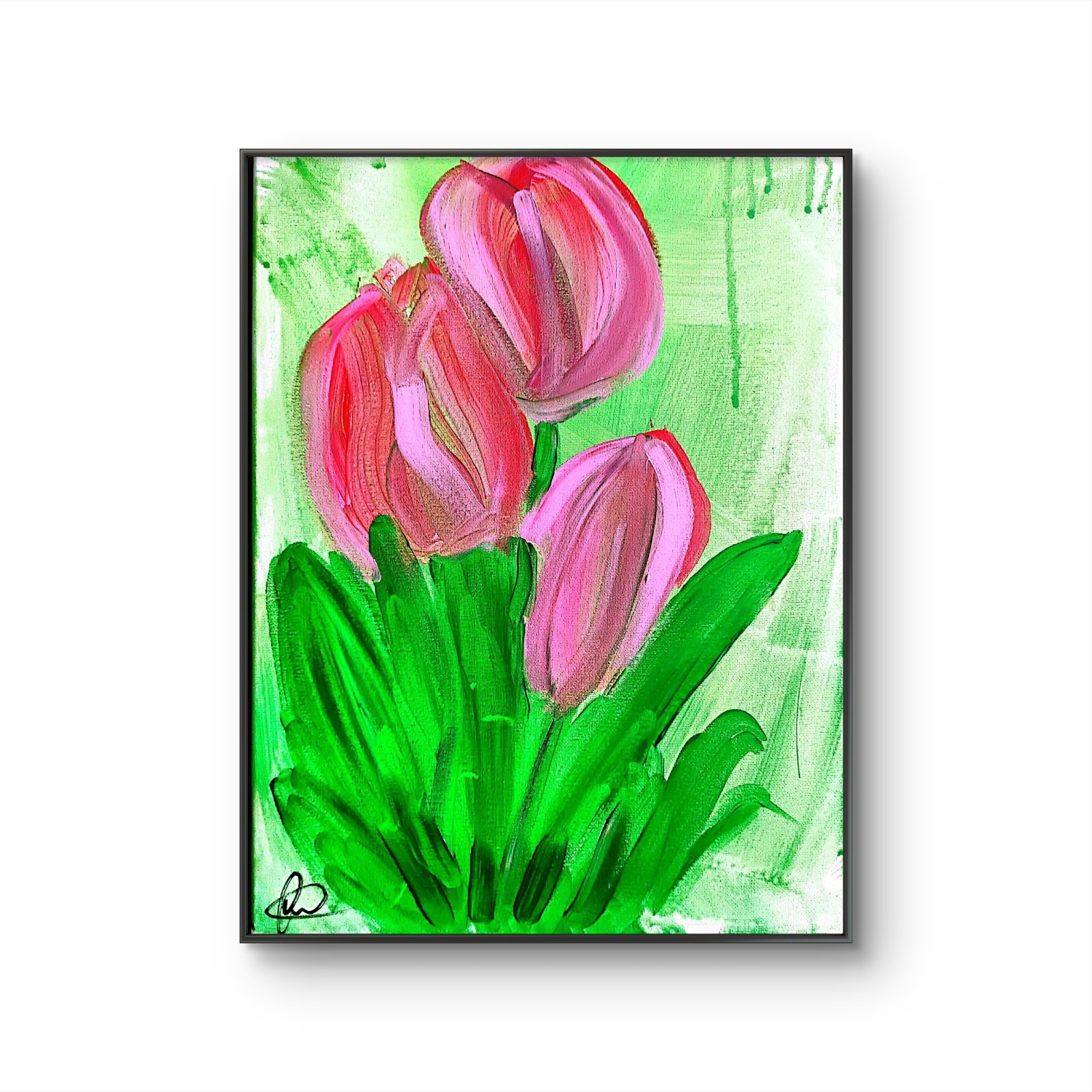 Original art Roses 12 X 16 CANVAS Colorful Modern Art Acrylic Painting on Canvas