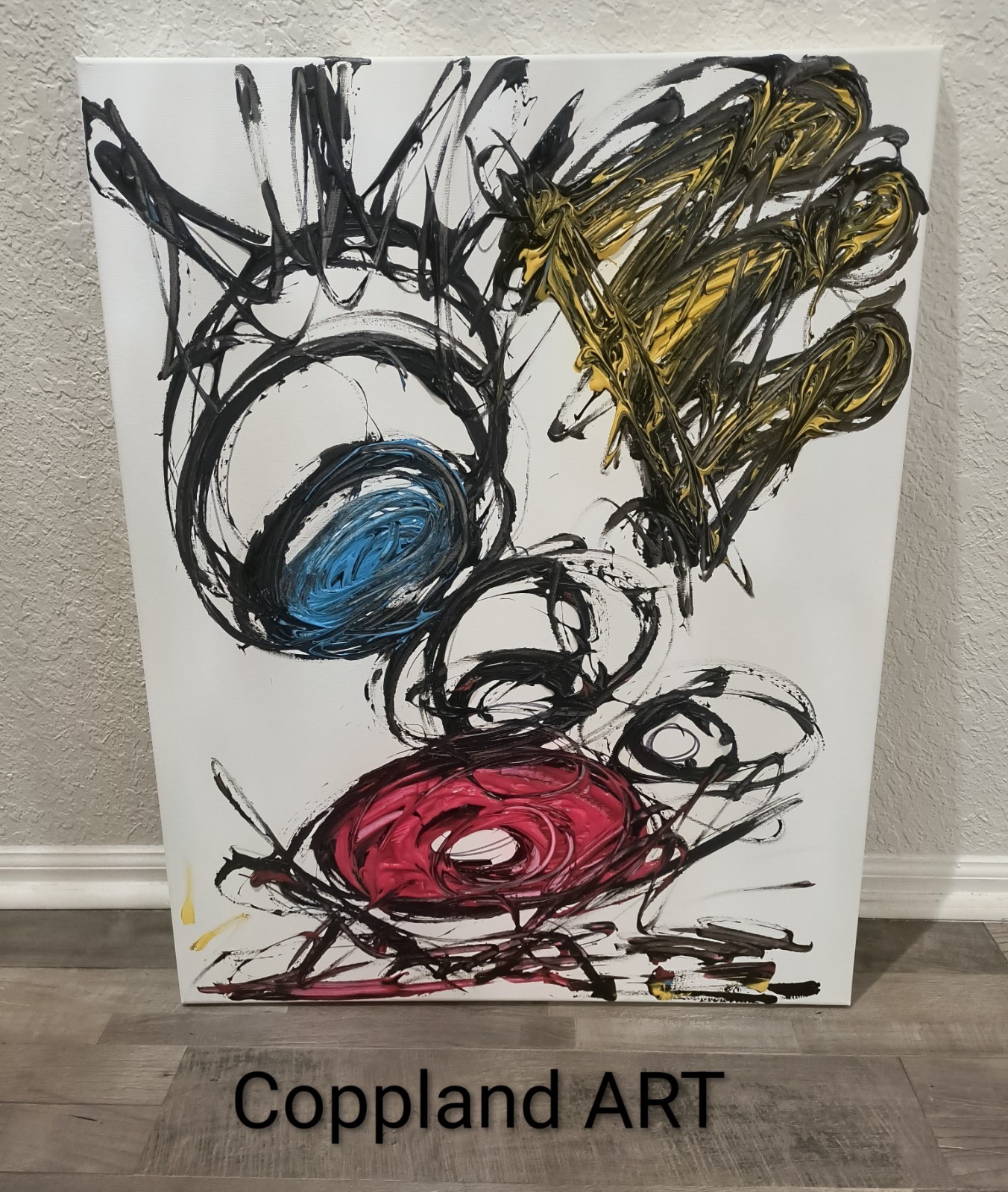 Trey Coppland, Shane Abstract Acrylic Painting, 24+30 in, 2026, Signed