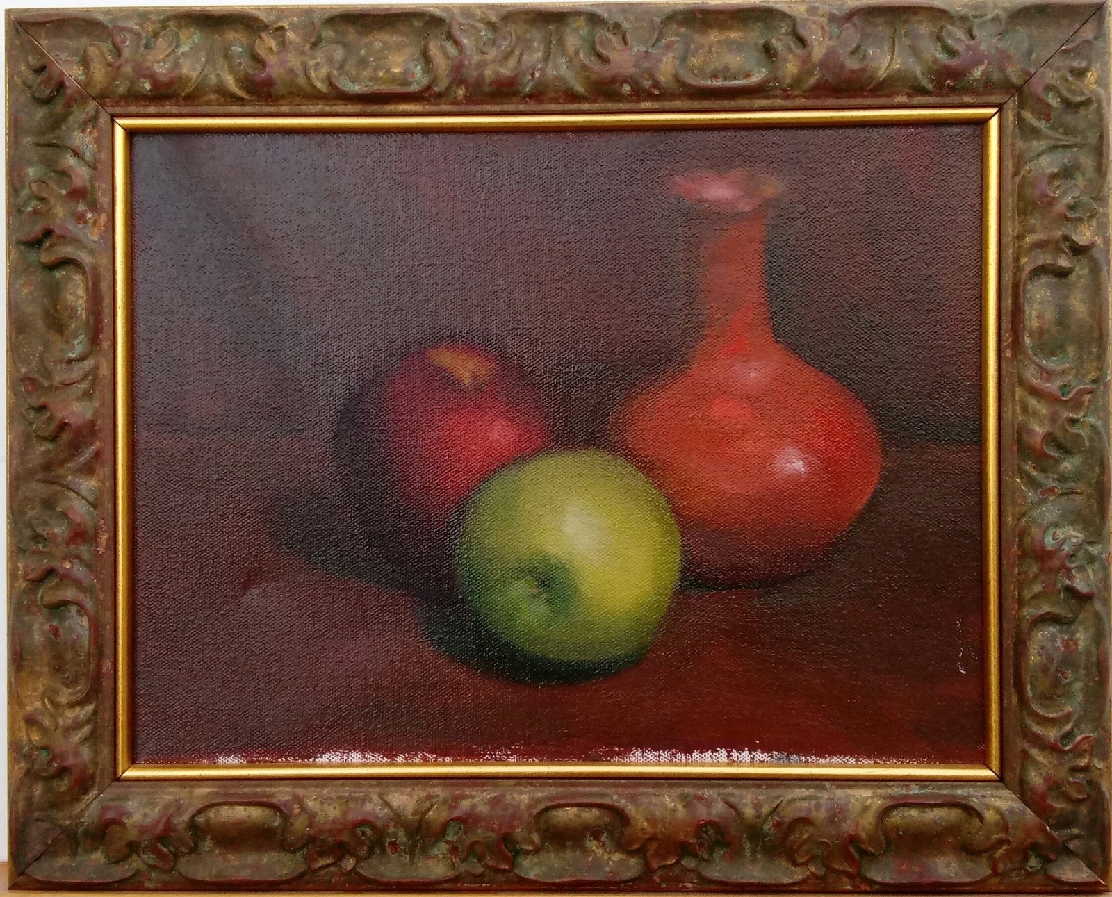 American Painting, Oil on Canvas, Still Life, Unsigned, 12″ x 9″ inches, Framed