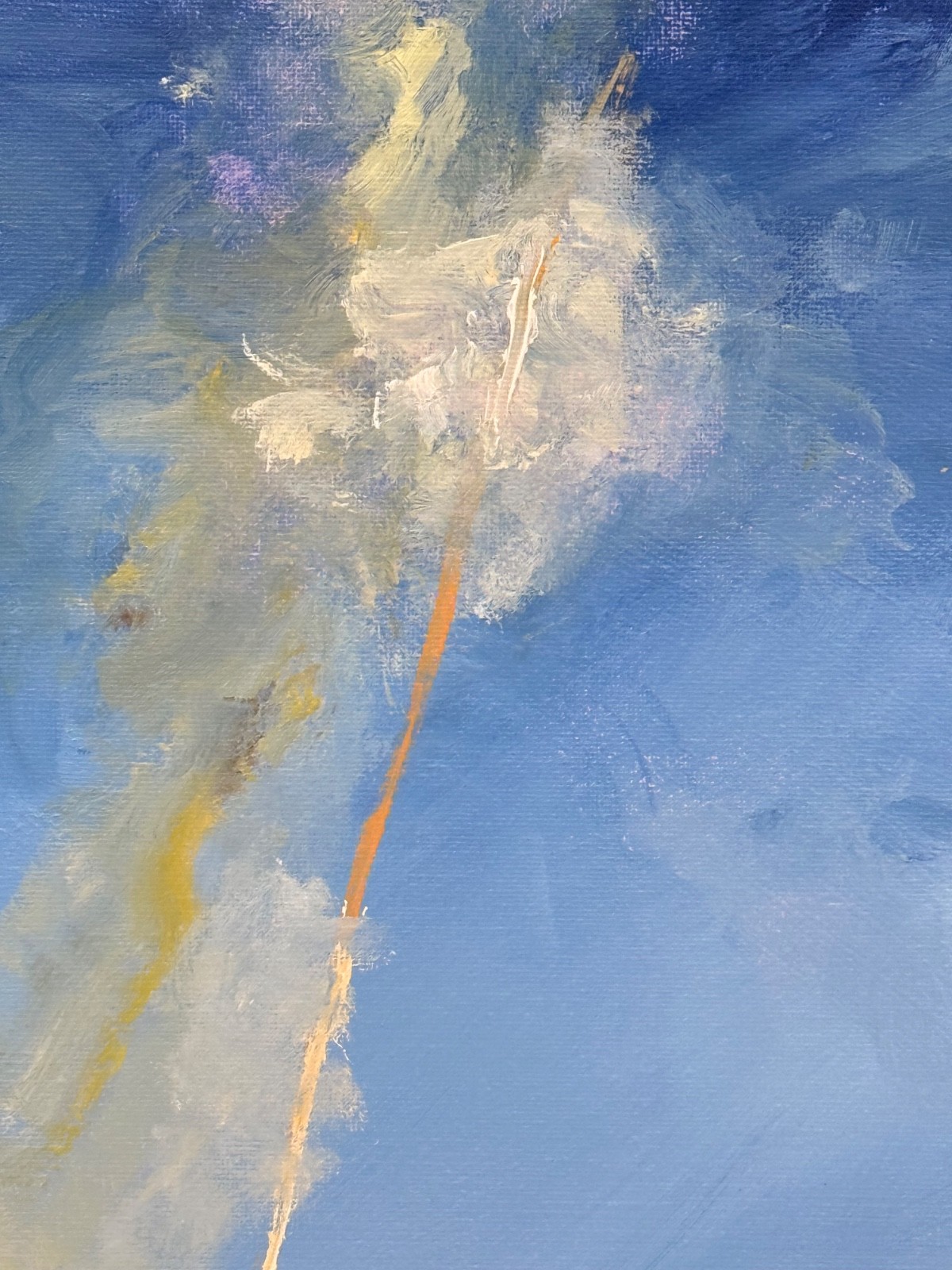 Original Acrylic Artemis II NASA Rocket Launch Plume Dramatic Sky Painting 16×20