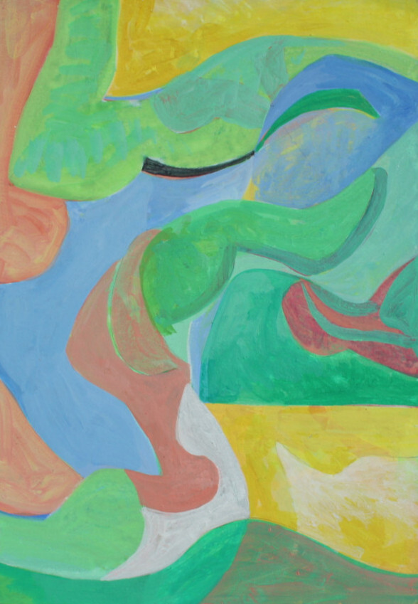 Original Acrylic Abstract Cubist Modern Painting by Noreen Larinde 13″ x 9″