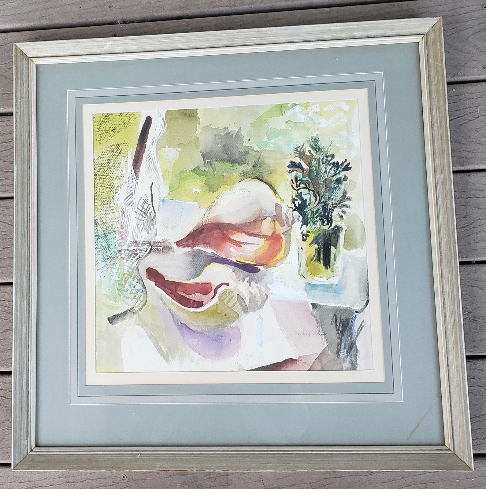 Mary Coles 1903-1998 Watercolor Painting Abstract Coch Shells Martha’s Vineyard