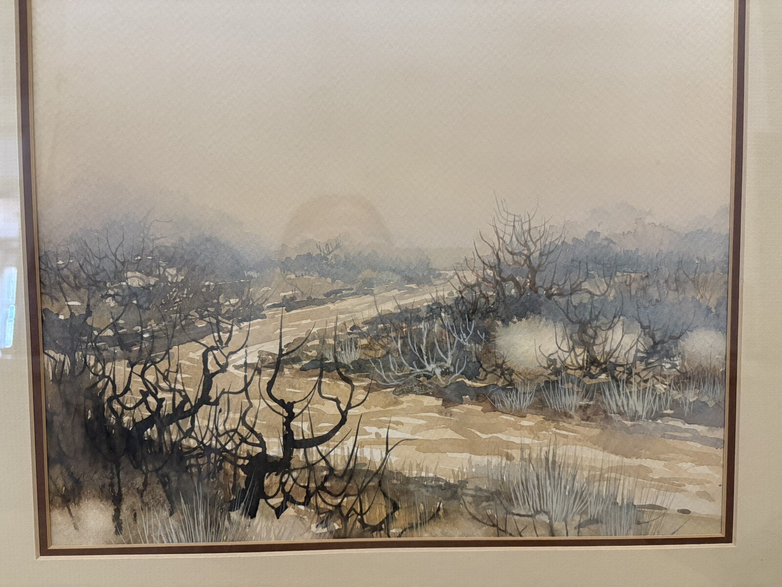 Original Watercolor Arid Landscape PAIR