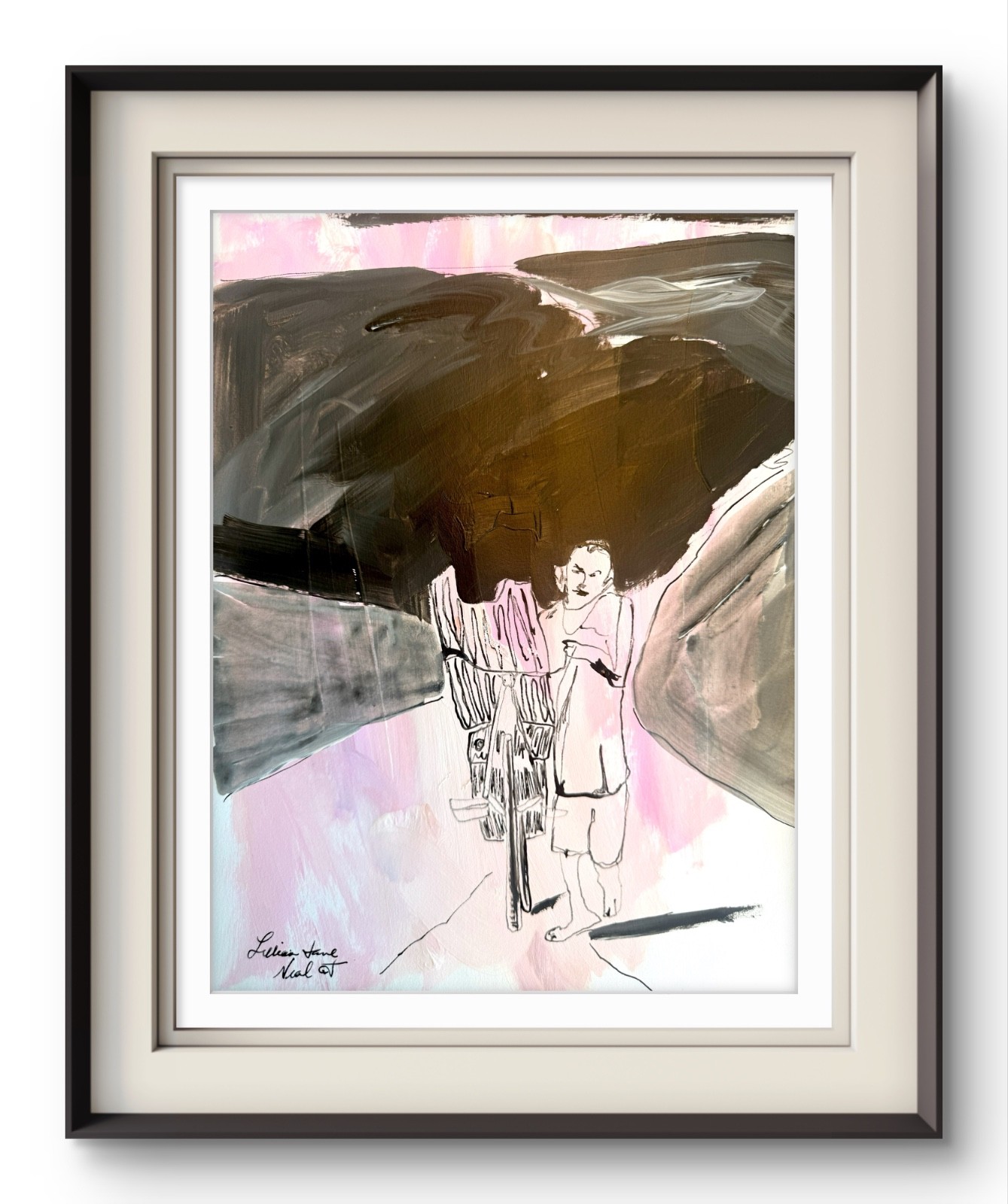 Abstract Figurative 9″x12″Original Acrylic Paper Expressionism Home Decor Art
