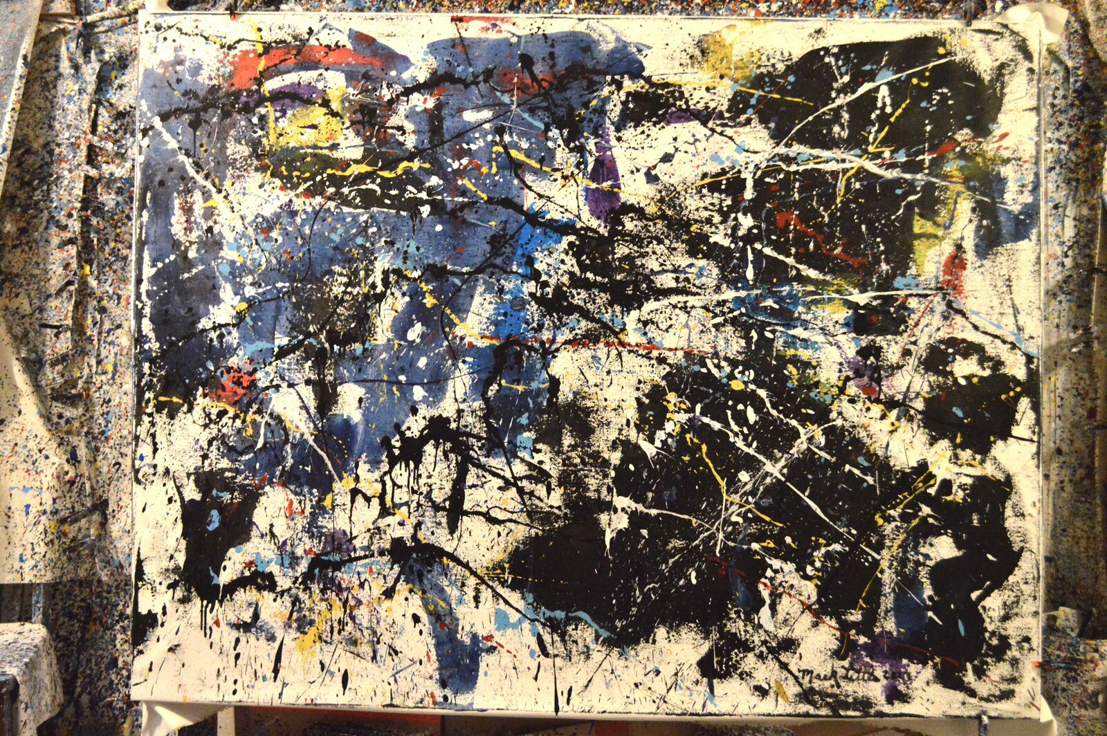 Pollock/Richter style￼ Profession￼al Painting 81” X 62”(6ft 9in)Abstract Modern