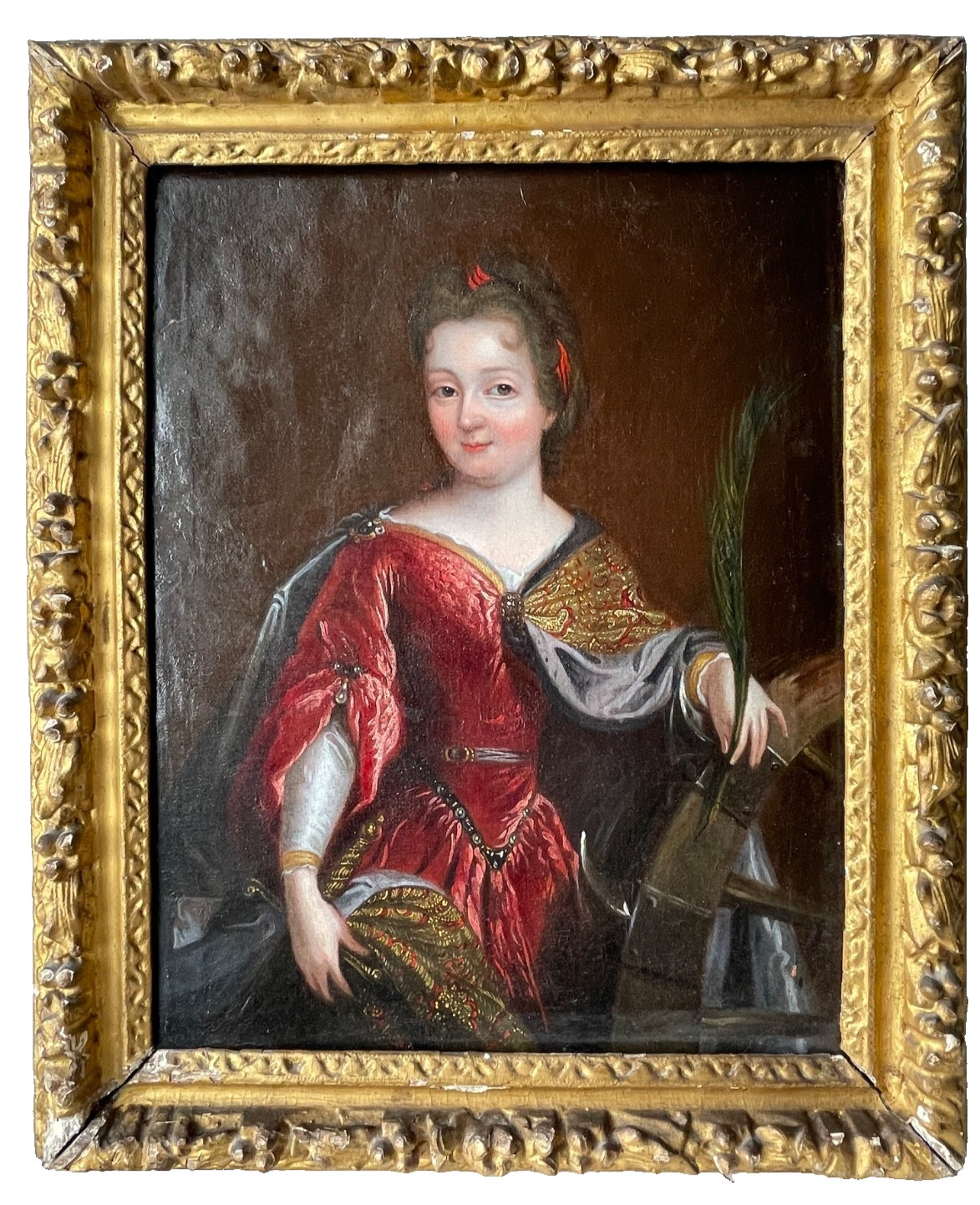 17th Century Baroque – Portrait of Saint Catherine Alexandria Oil on Canvas