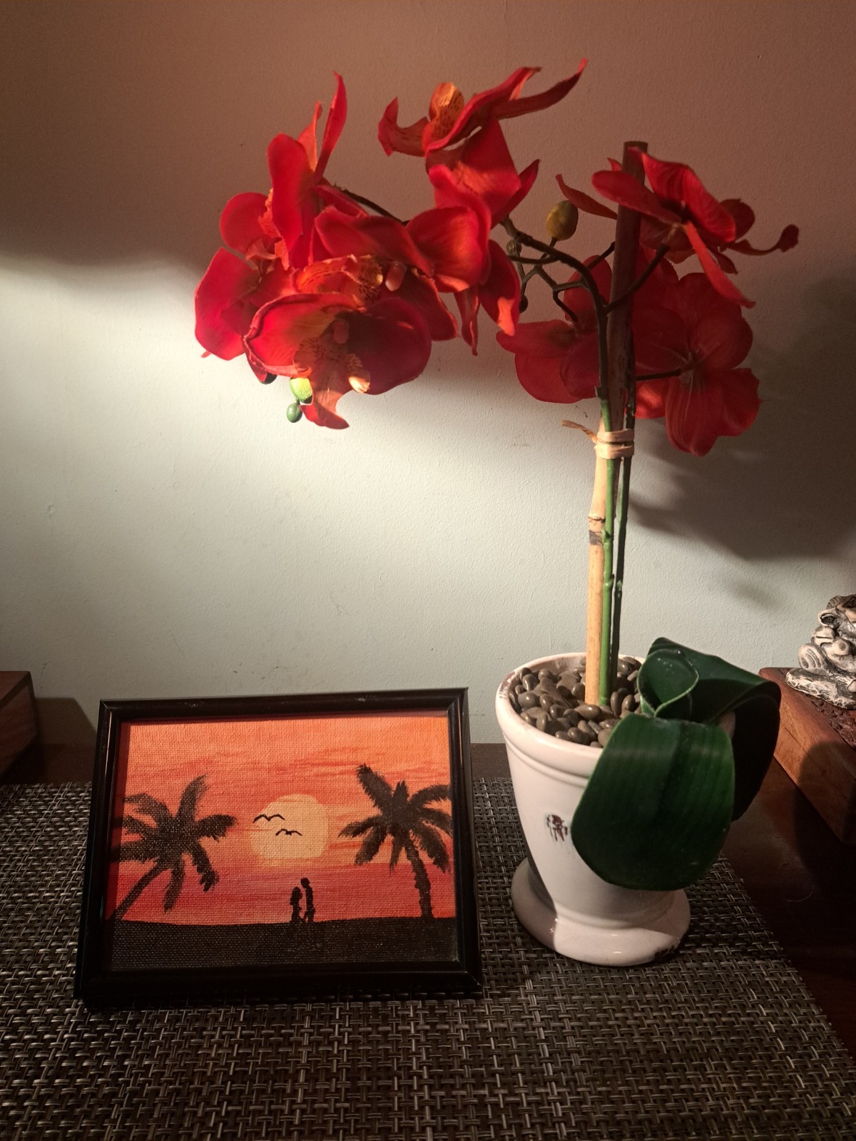 A Beautiful Romantic Sunset Florida Scence with a couple on the beach