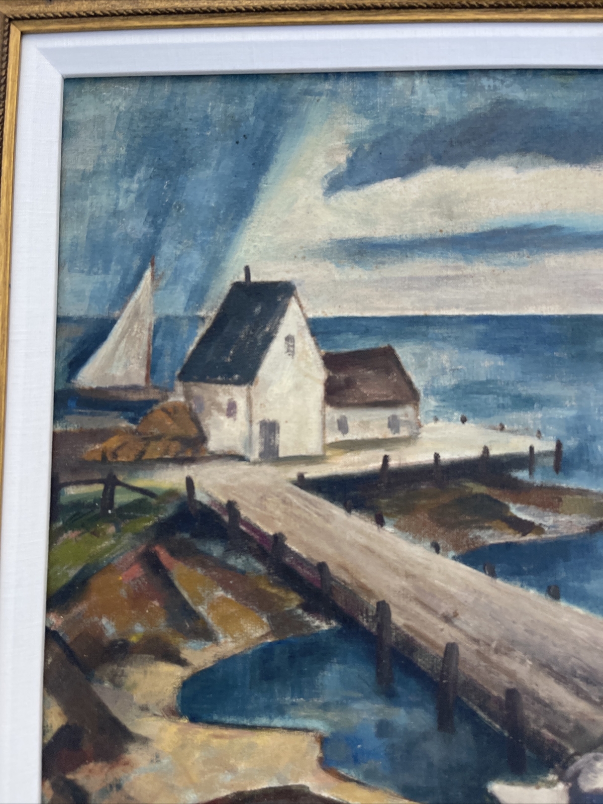 Mid Century Painting New Jersey Maurice Bilton Listed Famous WPA REGIONALISM OIL
