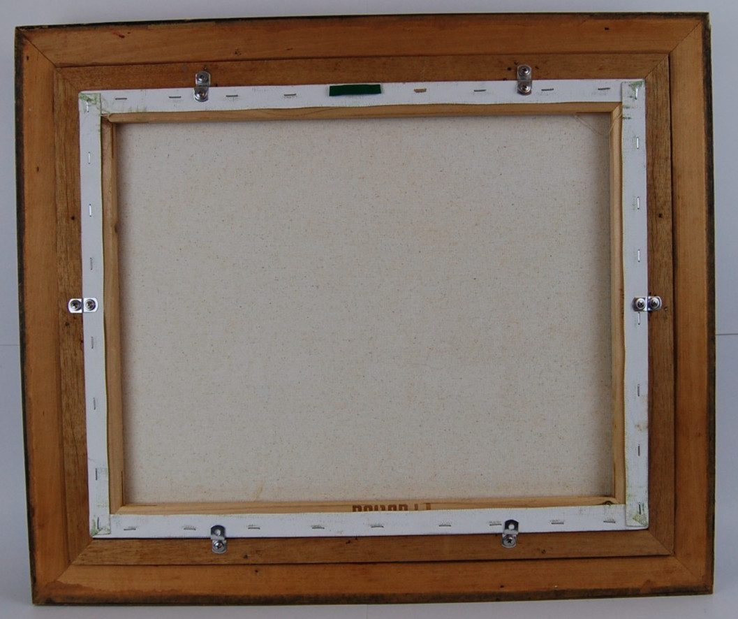 Vtg 80’s Framed Original Oil «Framboyan (Royal Poinciana) Tree Landscape» 20X16