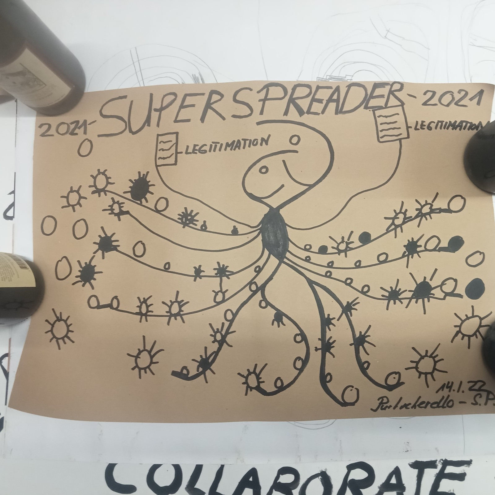 SUPERSPREADER– SKETCH — FOR THE SHOW–PAINTING–14.1.2022–S.P.