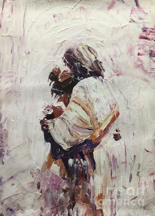 new hand made Painting on 12″*15″canvas LOVERS EMBRACE TENDERLY by Wendy