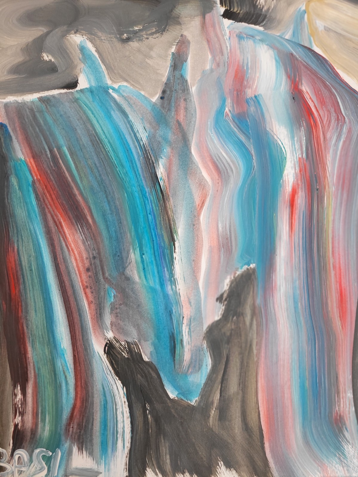 Two Horses In Love – Expressive Acrylic Painting 11×14 Romantic Modern Art