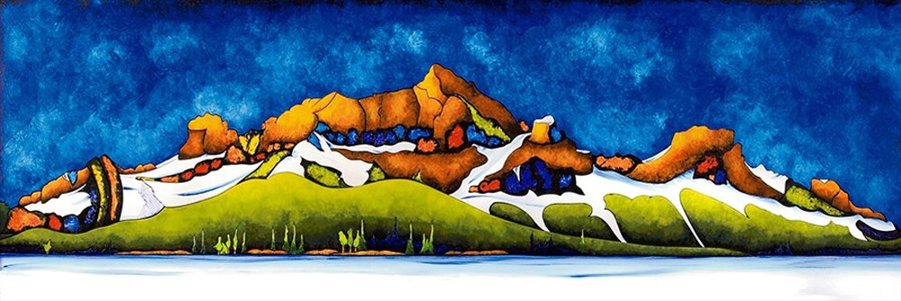 Fraser Mcgurk » Lake Minnewanka » Canvas Collectible Alberta Art Canmore Vibrant