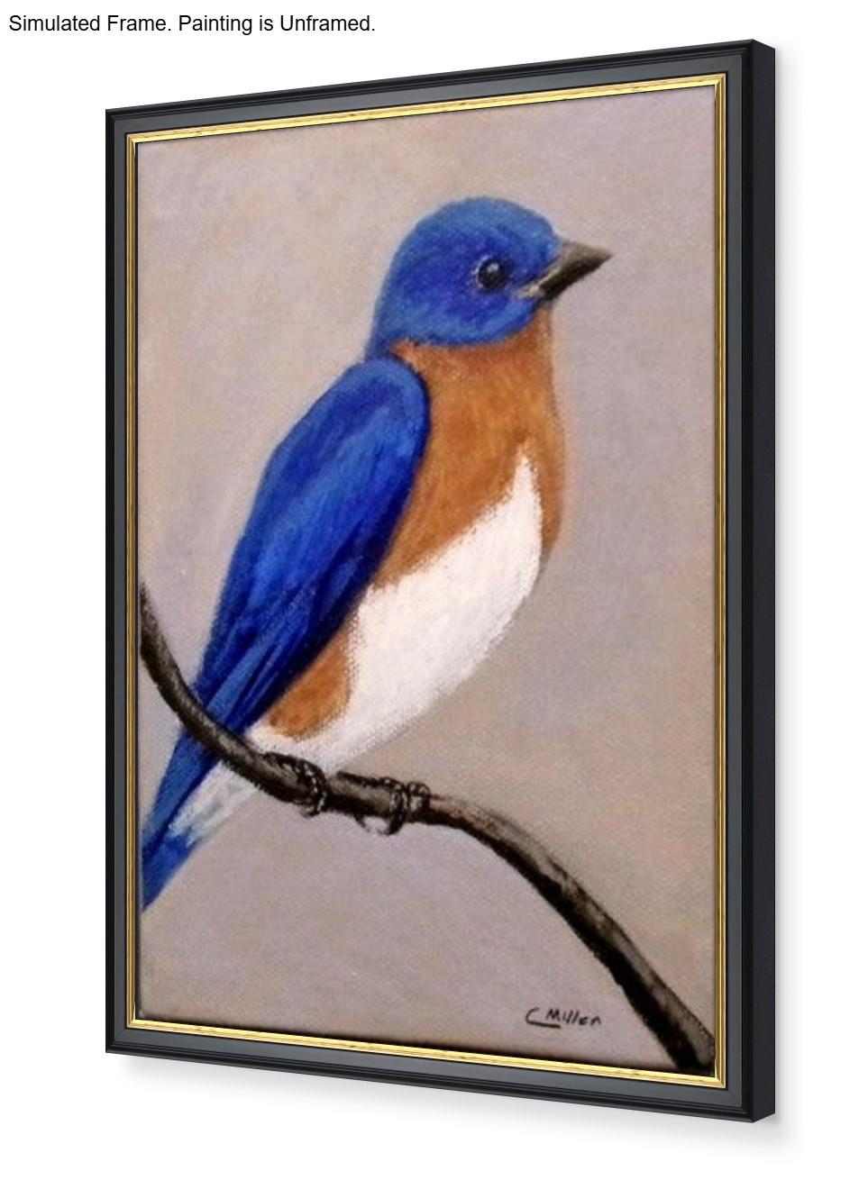 Bluebird Original Bird Painting by Chris Miller 5×7 Wildlife Fine Art Decor