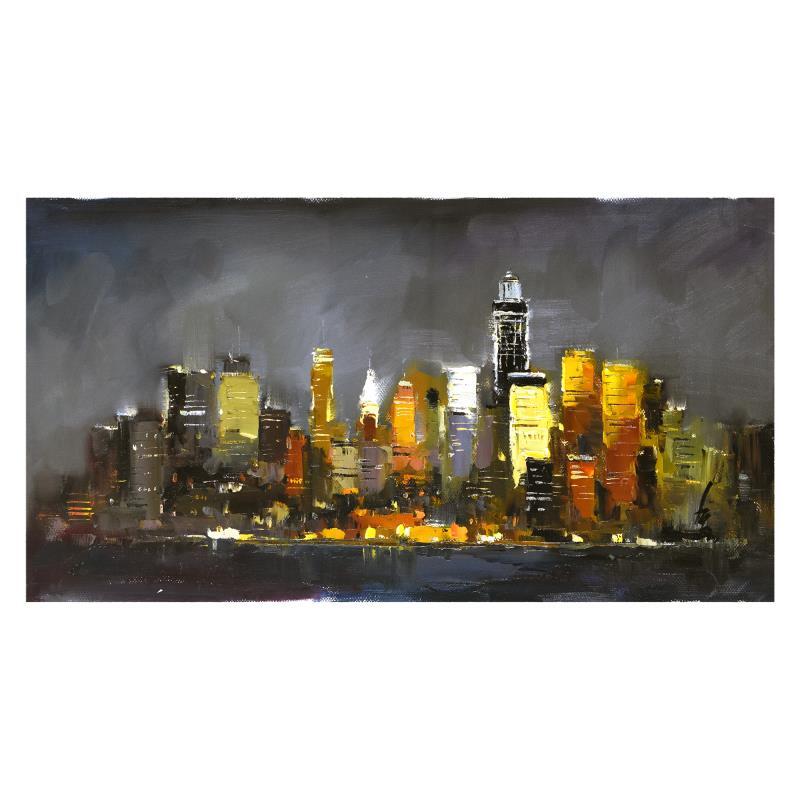 Inam Original Painting on Canvas (40″ x 20″), Hand Signed with LOA