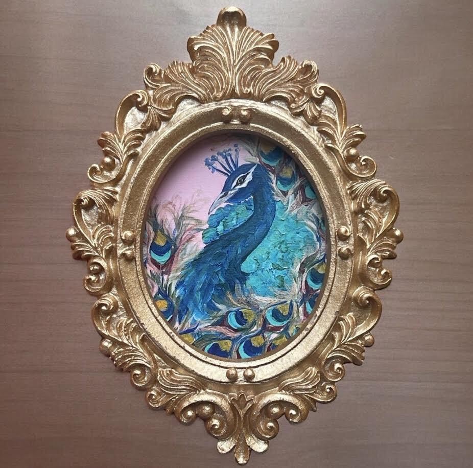 Mini Framed Print of Handmade Painting • Bird Lovers • Animal Lovers • Gift Idea