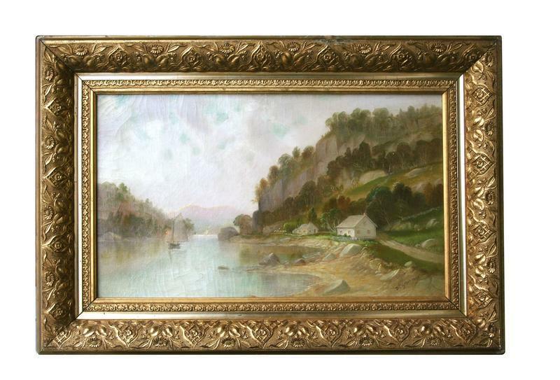 «Fishing On The Ramapo» , Daniel Charles Grose, Oil on Canvas 1886