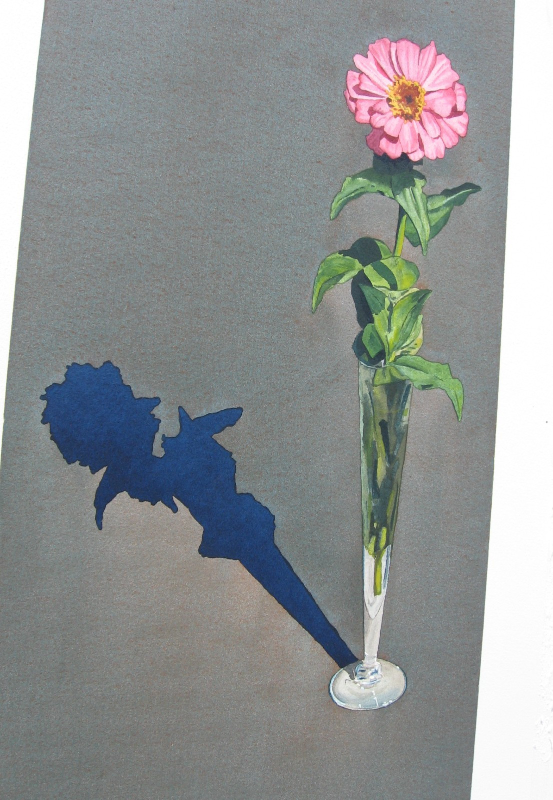 2000 Tom Gavitt Signed Original Watercolor Painting on art board- ZINNIA, 27×12