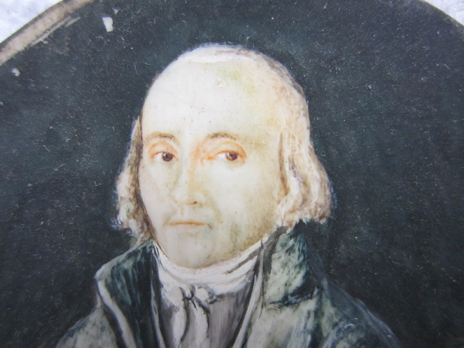 MINIATUR – Herren-Portrait – Biedermeier / Historismus um 1870 – Gouache/Papier