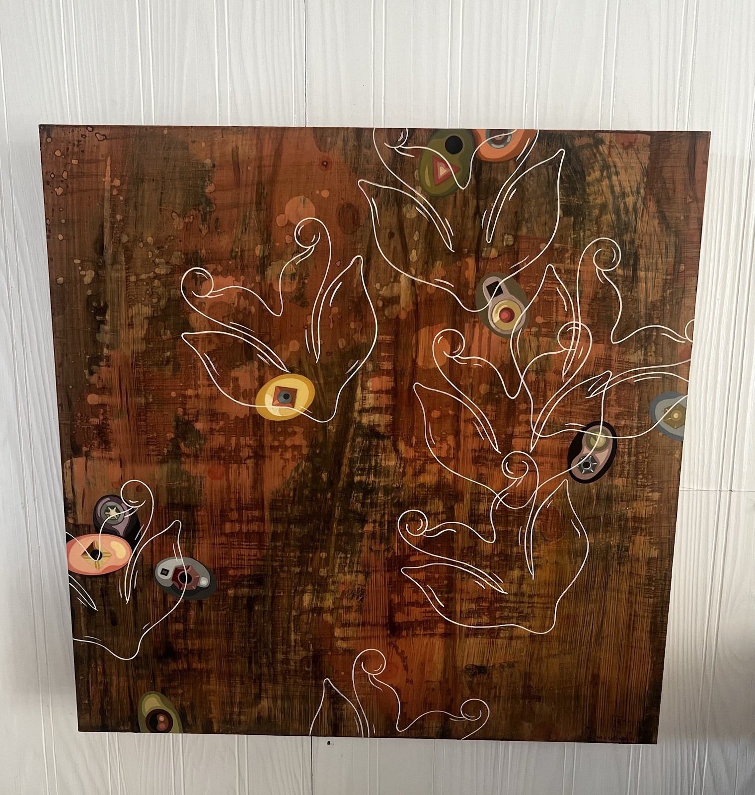 Original Abstract Wall Art On Wood By Minneapolis Artist Eleanor McGough 16×16
