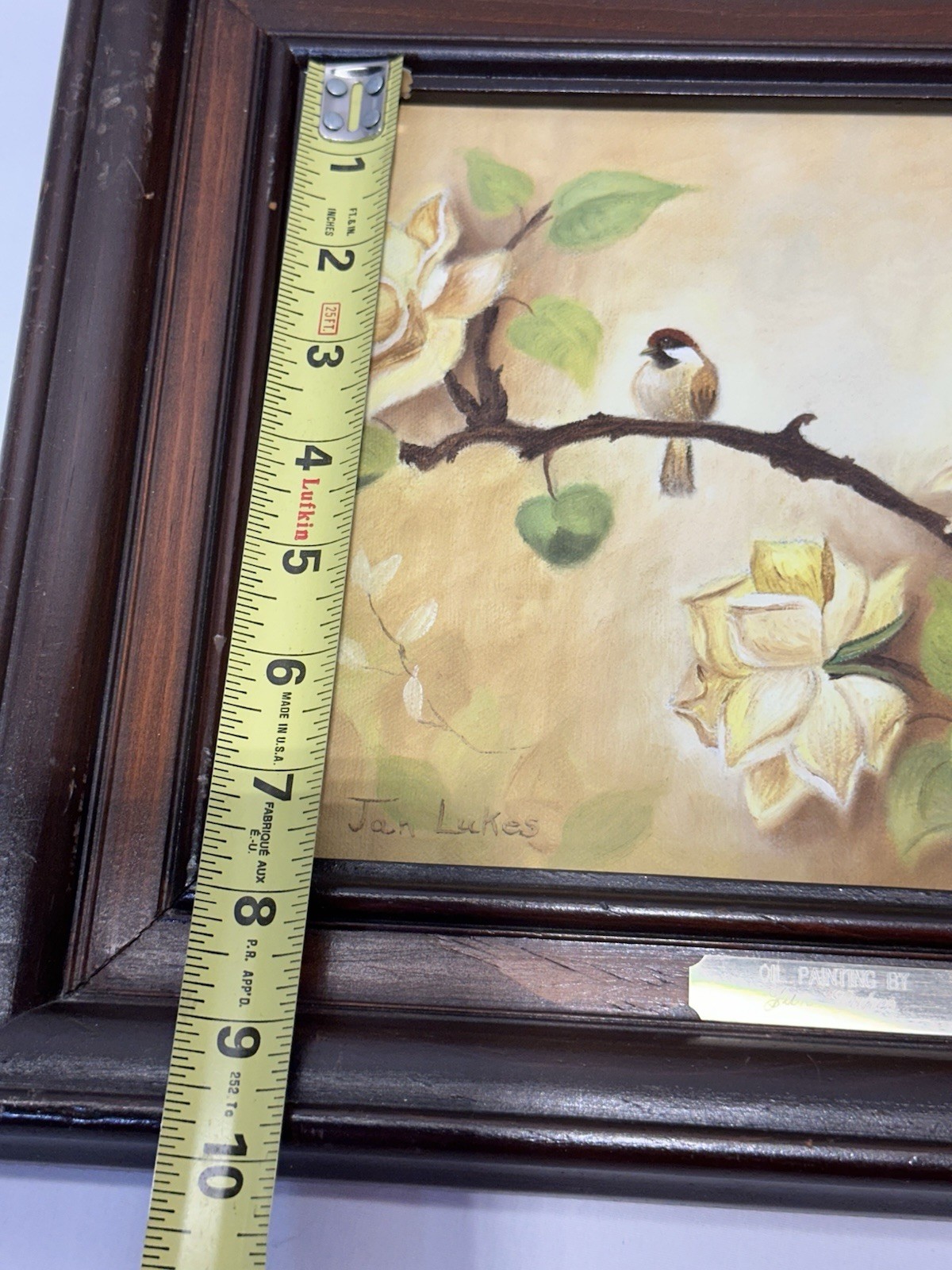 A Pair Of Signed Oil Paintings, Framed, Sweet Birds And Yellow Roses 12” X 14”