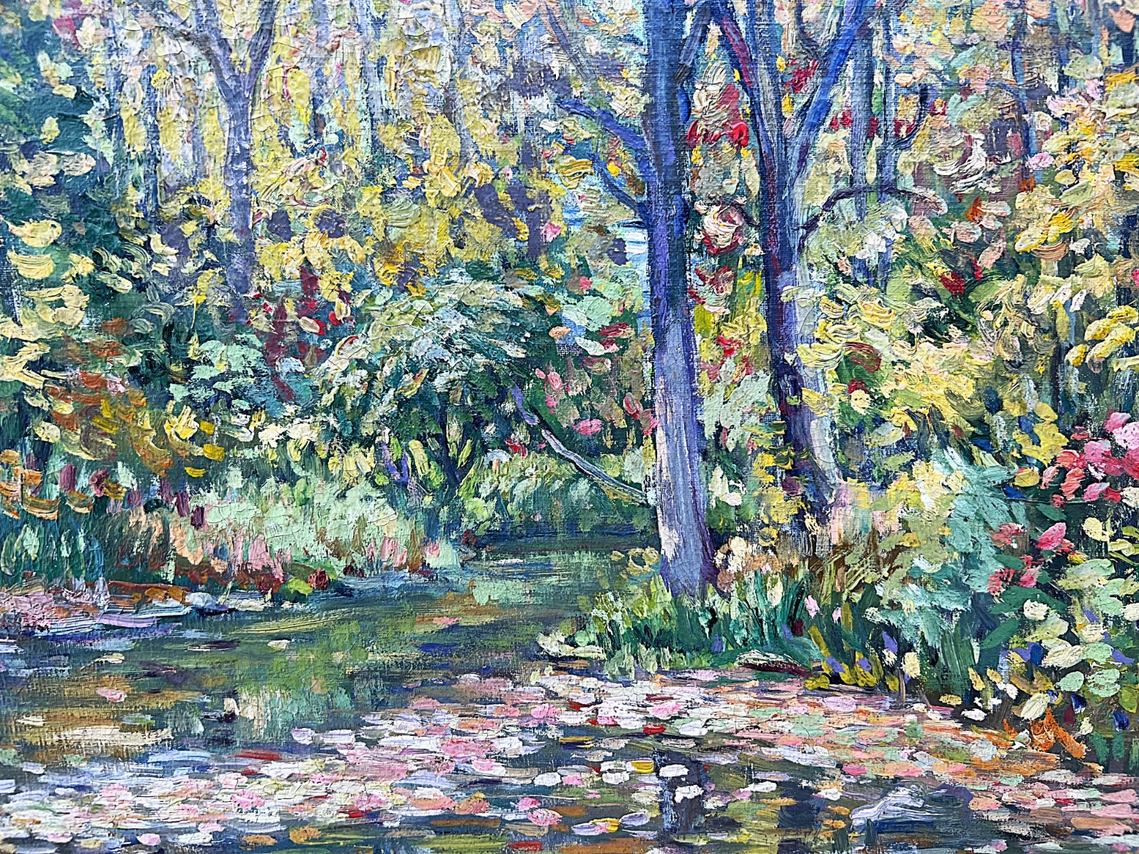 1930’s Impressionist Summer Pool Clarence W. Snyder 1873-1948, listed PA artist