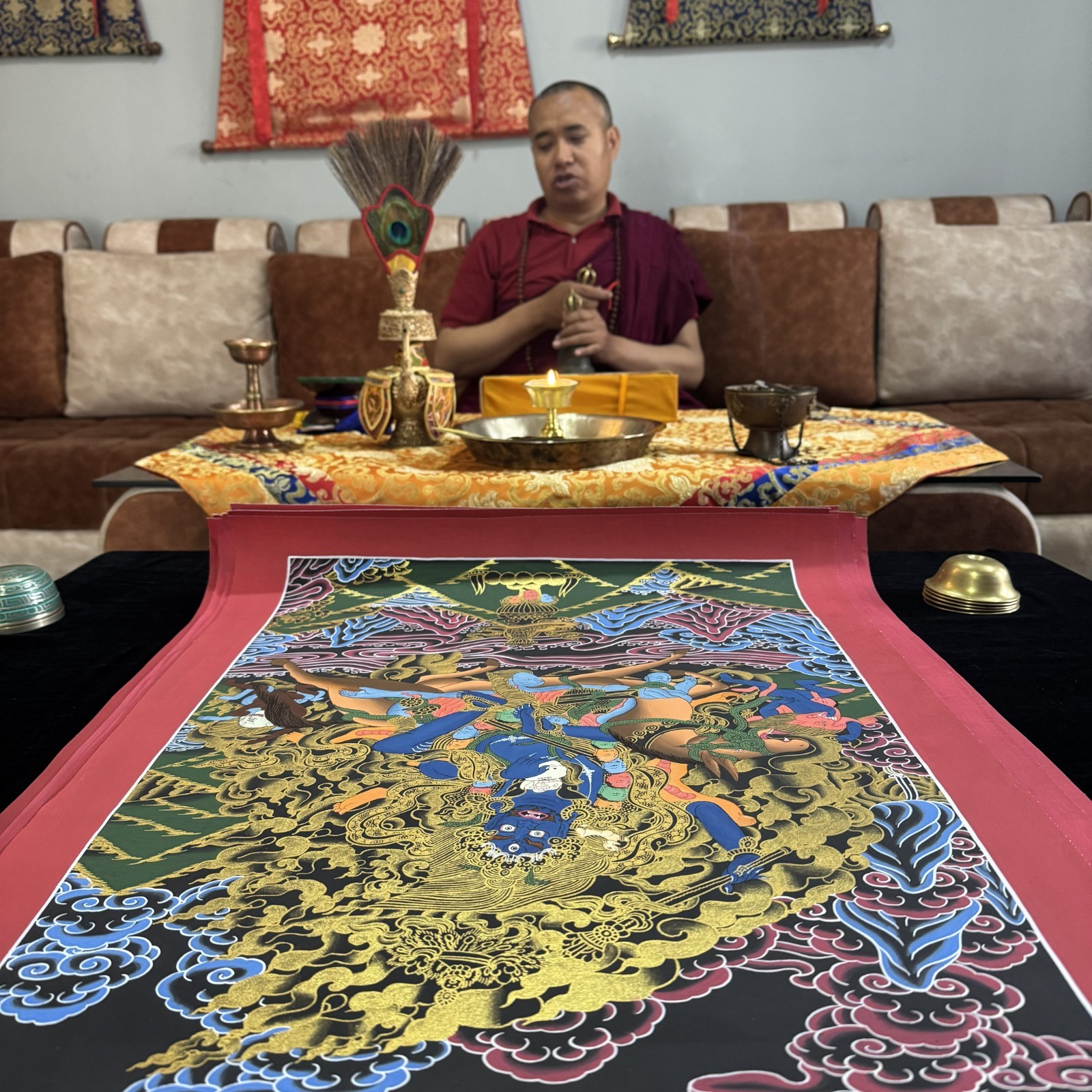 Master Piece Palden Lhamo Thangka Painting for Decoration, Meditation & Worship