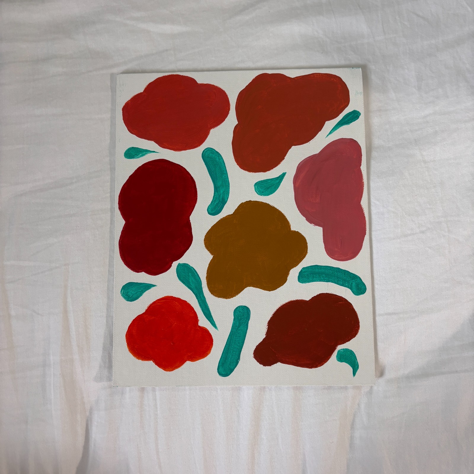 Handmade Abstract Floral Canvas Painting Modern Colorful Wall Art