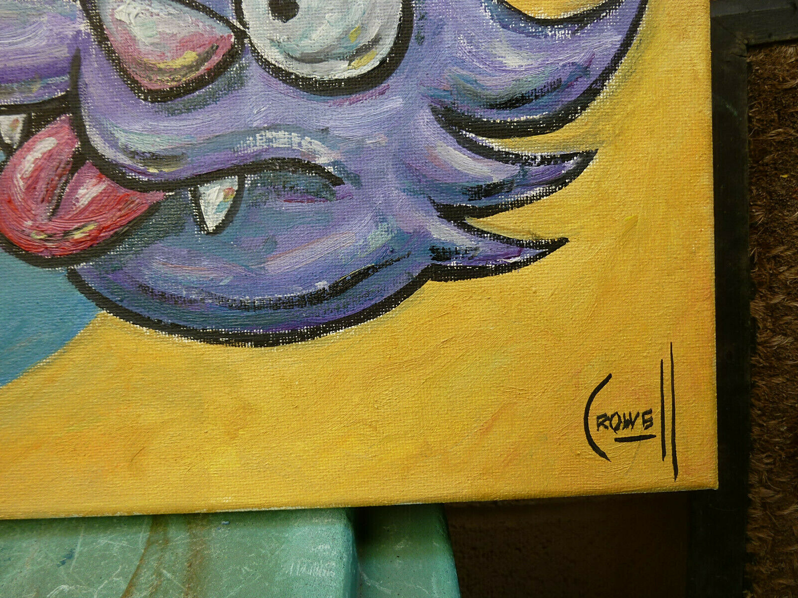 ITCHY & SCRATCHY Simpsons NEW original 16×20 canvas oil painting signed Crowell