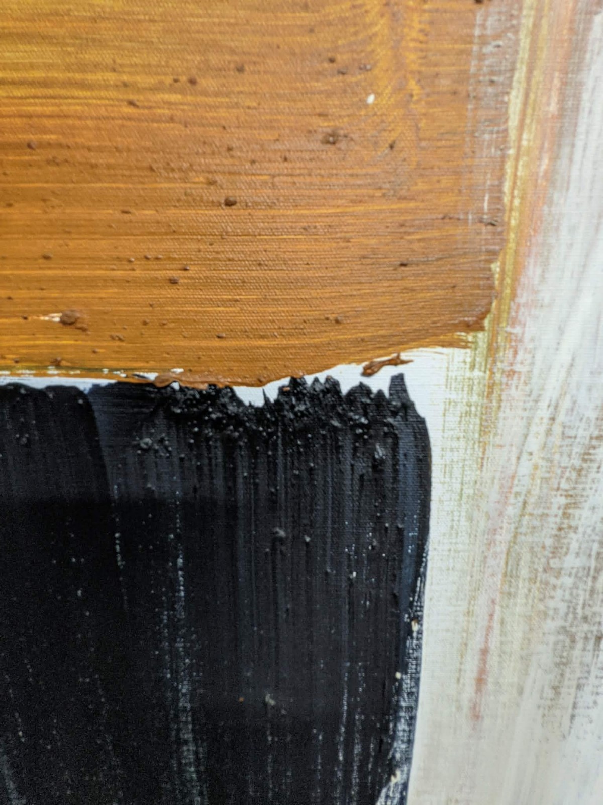 «Gold Point to White» – Original Abstract Oil Painting 72×60 in.