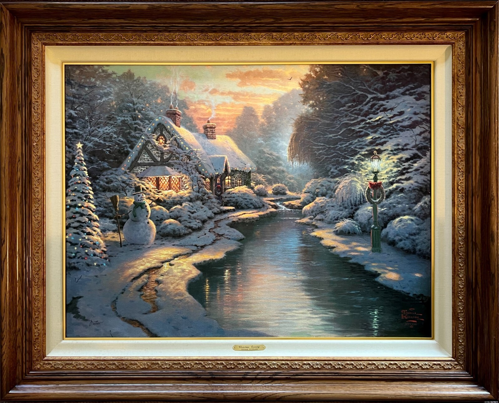 THOMAS KINKADE – CHRISTMAS EVENING – 25.5″ x 34″ – S/N Giclee Canvas w/COA