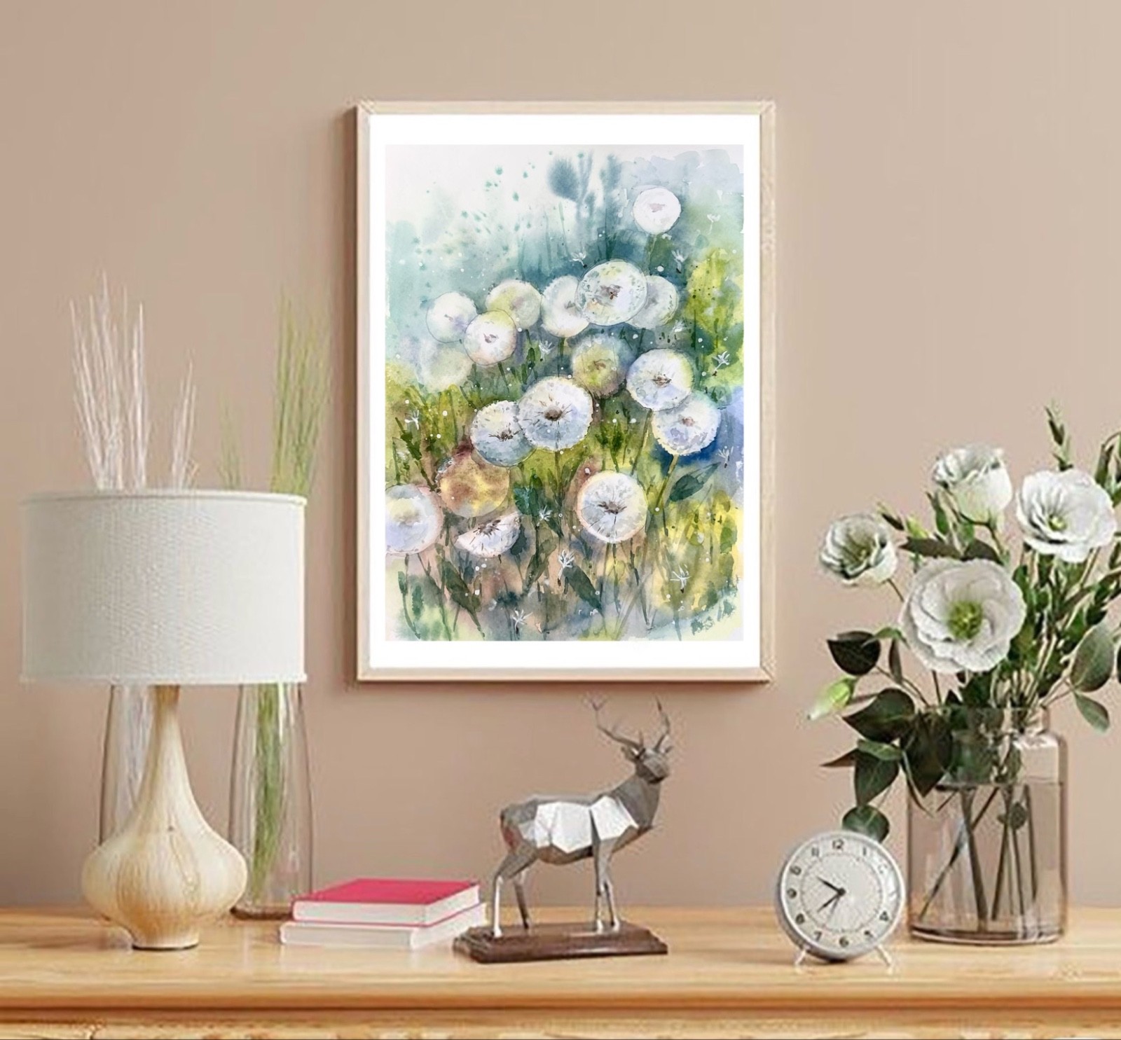 Original brand new watercolor still life ”Dandelions, grand finale ” $70 art